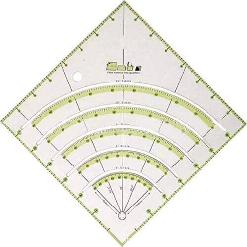 Arcs & Fans Quilt Circle Cutter Ruler,Multifunctional Arc Cutting Patchwork Rule