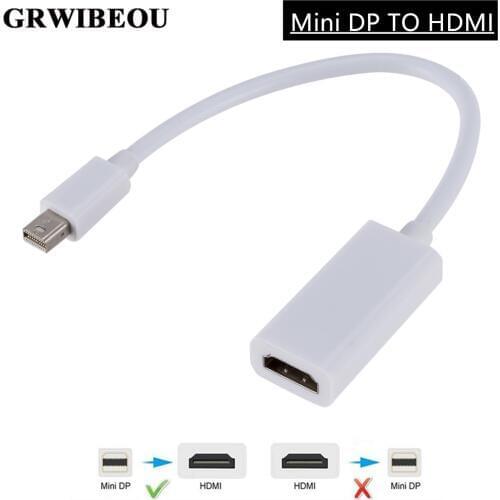 Grwibeou Mini DisplayPort Display Port MINI DP to HDMI Adapter Cable For Apple Mac Macbook Pro Air Hot Mini DP to hdmi Converter