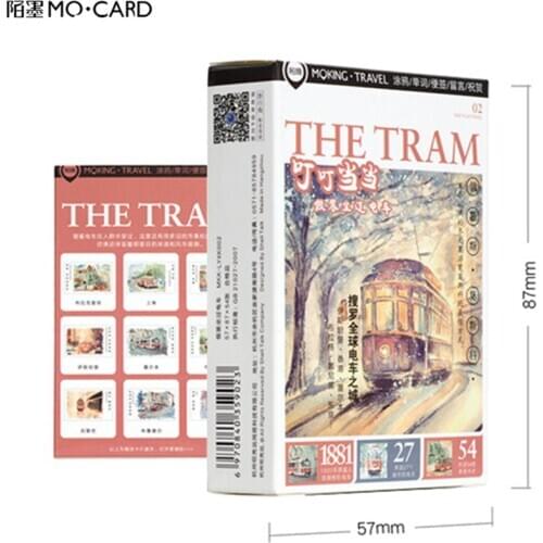 MO.CARD The Tram paper Card Bookmark 54 pcs/pack Memo message card Word card 1 lot = 8 packs = 432 pcs wholesale