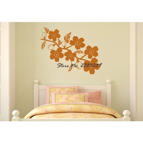 New Design Bedroom Decal Wall Sticker Flowers Home Decor DIY Self-Adhesive Vinyl Girl Nursery Wall Decals Waterproof Mural LA225