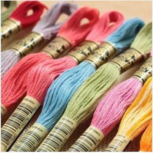 Oneroom 1 Lot=180Pcs French DMC threads +20pcs needles Embroidery Cross Stitch Yarn Floss Thread Free Shipping