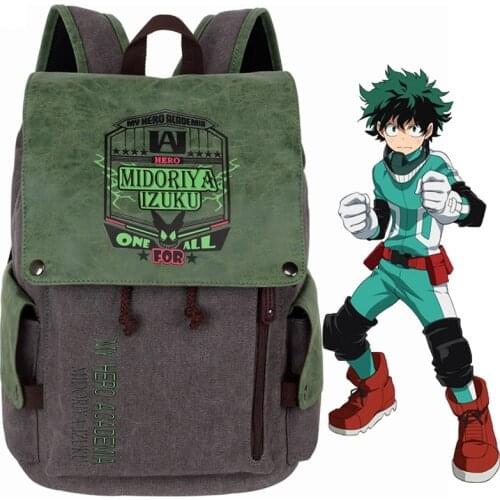 Anime Backpack My Hero Academia Cartoon cosplay Midoriya Izuku Bags Canvas School Bag Female Men Bagpack Plecak Canvas Travel