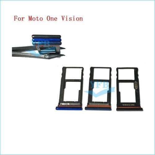 For Motorola Moto One Vision Sim Card Tray SD Card Reader Socket Slot Holder Replacement Part