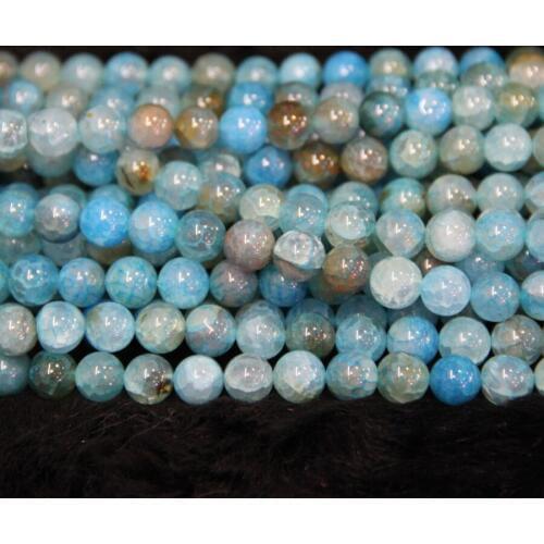 10mm Blue Mystical Tibetan Spherical Necklace Beads Tibetan Ball Loose DIY Dzi Beads Loose Gems Stone Beads Tibetan Gate Beads