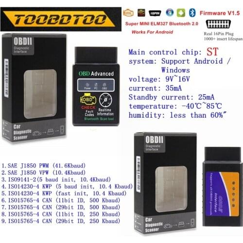 Newest OBD2 ELM 327 V1.5 ELM 327 Bluetooth 2.0/4.0 OBD2 Scanner ELM 327 USB OBD2 Code Reader Wifi Adapter ELM327 V 1 5