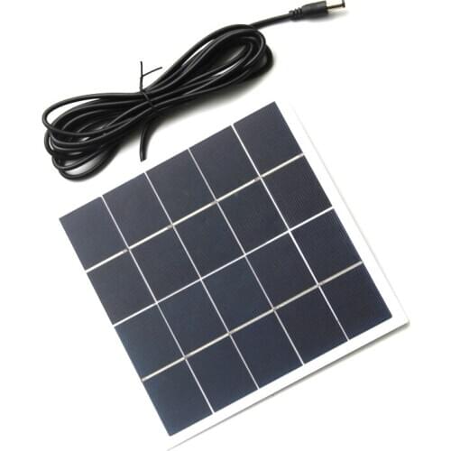 BUHESHUI 5W 5V Solar Panel With 3M Cable Polycrystalline DIY Solar Charger For Mobile Phone / 3.7V Battery System