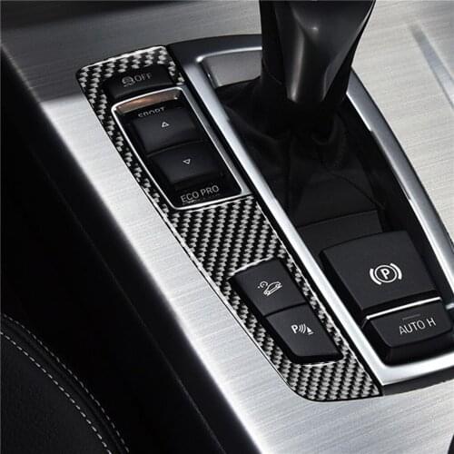 Carbon Fiber Gear Panel Frame Cover Trim Sticker for BMW F07 F10 F25 F26 2009-2016 LHD Interior Decoration Car Accessories