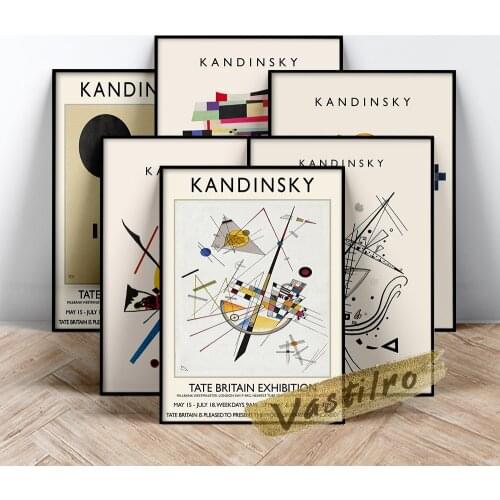 Wassily Kandinsky Exhibition Poster, Wassily Black Relationship Painting, Delicate Tension Prints, Kandinsky Abstract Wall Art