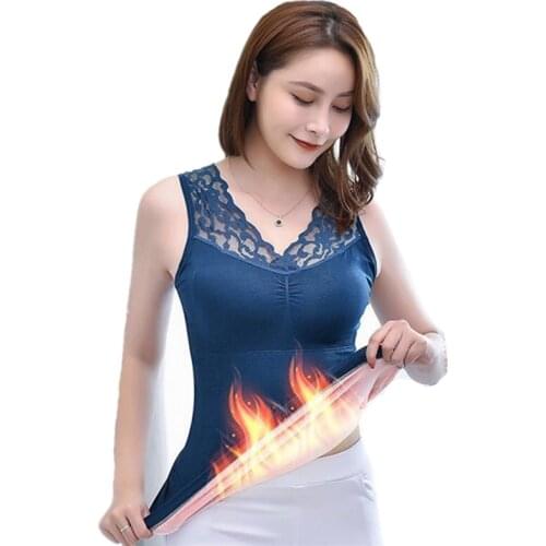 YAGIMI Women Plush Sleeveless Thermal Underwear Women Inner Wear Body Warmer Thermal Pijama Tops Winter Underwear Sleepwear