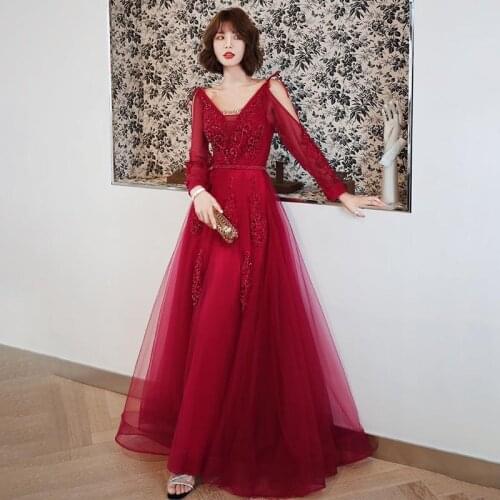 Luxurioud Deep V-Neck Evening Dress Spaghetti Strap Appliques A-Line Half Sleeves Floor-Length Woman Formal Party Gowns A1287