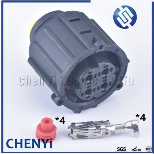 1 set 4 pin round waterproof automotive electrical plug 17984.000.002 sealed auto cable connector 17984000002 With terminal