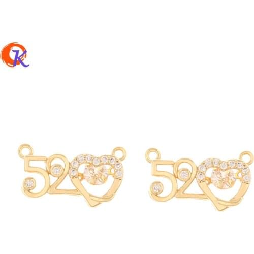 Cordial Design 10Pcs 10*18MM Jewelry Accessories/DIY Making/Pendant/Genuine Gold Plating/Hand Made/Necklace Findings/CZ Charms