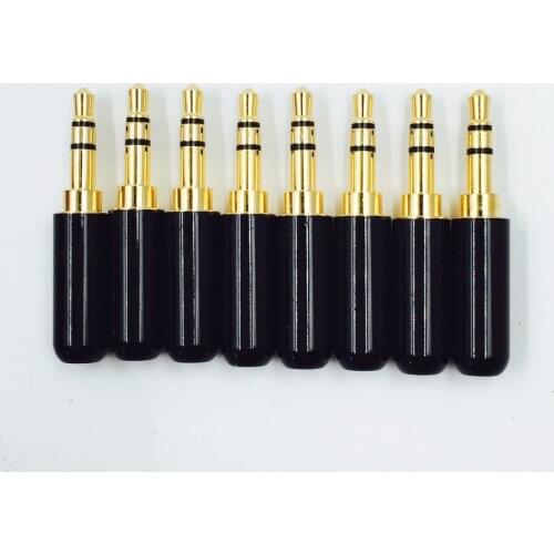 100pcs Copper Gold Plated 3.5mm Male Stereo Mini Jack Plug soldering connector