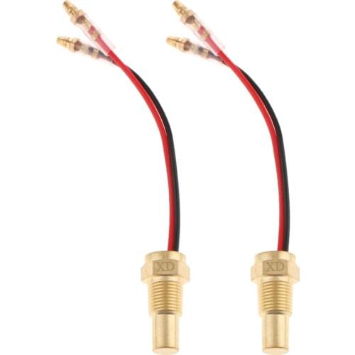 2 Pcs. Universal Water Temperature Gauge 10mm Head Plug 1/8 Thread Sensor Yellow