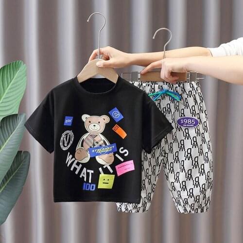 New Summer Fashion Baby Boys Clothes Suit Children Cotton T-Shirt+Pants 2Pcs/Set Toddler Casual Costume Infant Kids Tracksuits