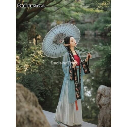 2021 chinese national costume hanfu fairy ancient hanfu embroidered dress plus velvet han dynasty performance clothing