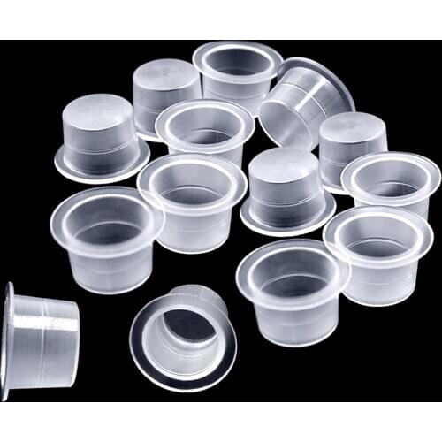 300Pcs S/M/L Plastic Microblading Tattoo Ink Cups Permanent Makeup Pigment Clear Holder Container Cap Tattoo Accessories