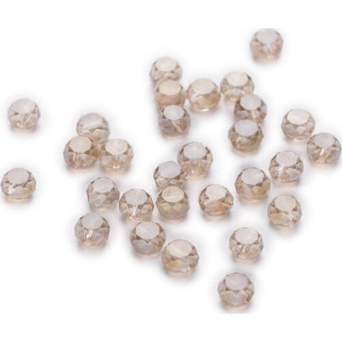 50 Piece Gray AB Color Bread Cut Faceted Crystal Glass Spacer Beads Jewelry Findings 4-8mm