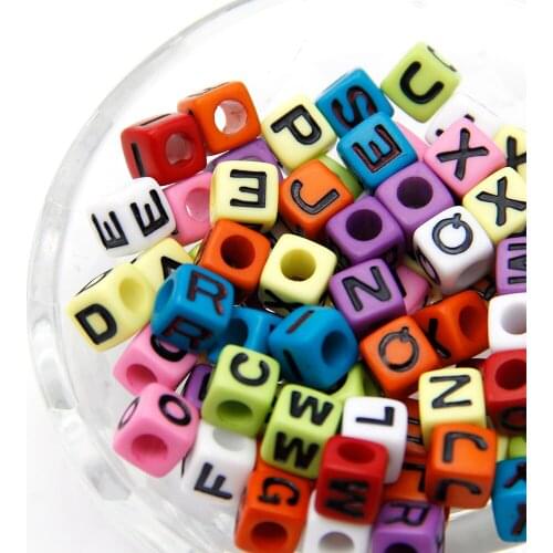 David accessories7x7mm 20G/Pack Letter Square Resin Jewelry Beads, DIY Decoration Jewelry Making Party Event,10Yc11283
