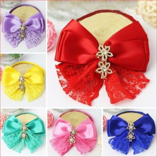 Pet Dog Accessories Cute Bow-Knot Ties Adjustable Polyester Dog Collars Puppy Necklace For Small Dogs Neckties Grooming Supplies