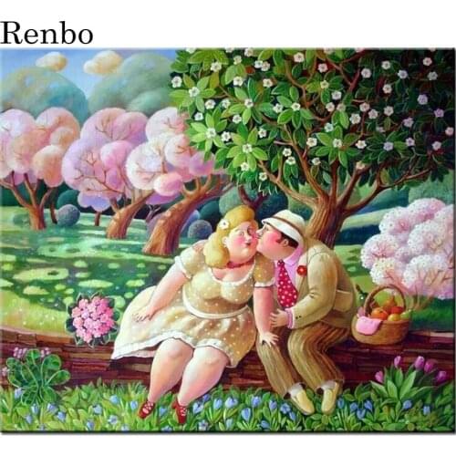 Diamond painting fat lady Cross Stitch diy Diamond Art Rhinestone 3D Embroidery sweet kiss love Diamond Mosaic Home Decor