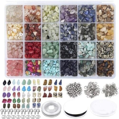 Natural Stones Making Beads with Faceted Beads String for DIY Necklace Bracelet Earring Jewelry Making Supplies Kit