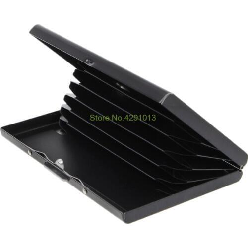 Black Stainless Steel Keeper Business Name Credit ID Card Pocket Case Box Holder Drop Shipping Support