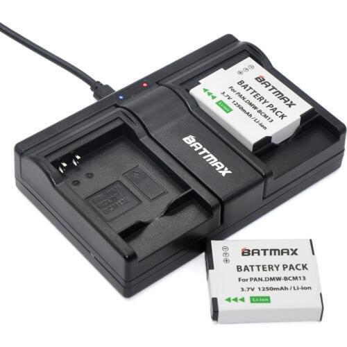 2PCS DMW-BCM13E DMW-BCM13 BCM13 Battery + USB Dual Charger for Panasonic Lumix ZS40 TZ60 ZS45 TZ57 ZS50 TZ70 ZS27 TZ37 TZ41