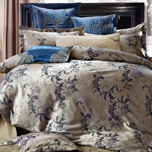 European Style Satin Jacquard Four-piece Bedding Set Cotton Quilt Reactive Printing Quilt Cover Four-piece Suite Bed Single Bed