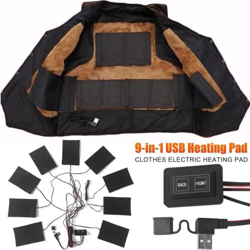 Clothes Heater Pad Vest 9-in-1 USB Heating Mat Electric Heating Tablets With 3 Gear Adjustable Temperature Sheet Jacket Warmer