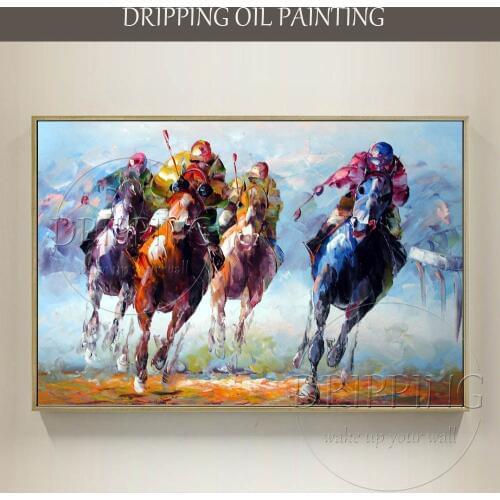 Skilled Painter Team Directly Support High Quality Polo Oil Painting on Canvas Hand-painted Polo Sport Oil Painting for Wall Art