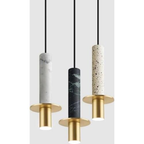 Jane European water stone cylindrical spotlight pendant lights aisle bedside bar hot pot shop pendant lamp