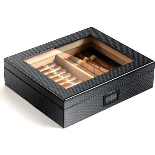 Cedar Wood Cigar Travel Humidor Box Portable Cigar Case W/ Humidifier Hygrometer Cigar Humidor Sigaren Box For COHIBA Cigars
