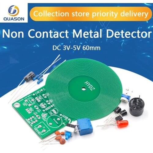 Metal Detector Electronic DC 3V-5V 60mm Non-contact Sensor Board Module Electronic Part Metal Detector With Battery Case DIY Kit