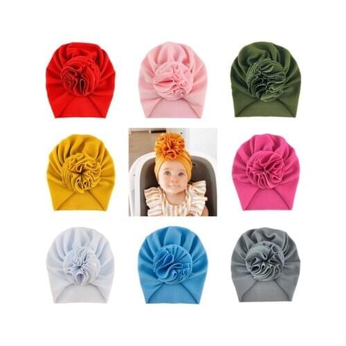 Lovely Flower Baby Hat Soft Baby Girl Hat Turban Infant Toddler Newborn Baby Cap Bonnet Headwraps Kids Hat Beanie