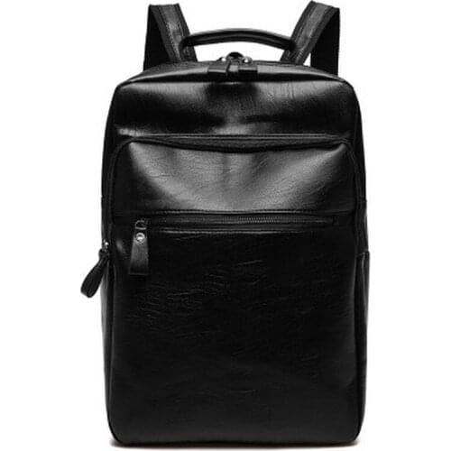 Fashion Retro Unisex Backpacks PU Leather Breathable Large Capacity Casual Shoulder Bags for Teenager Computer Travel