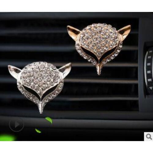 Cartoon Drill Fox Head Aromatherapy Clip Multi Auto Air Vent Freshener Car Accessories Car Air Fragrance & Deodorant HA164