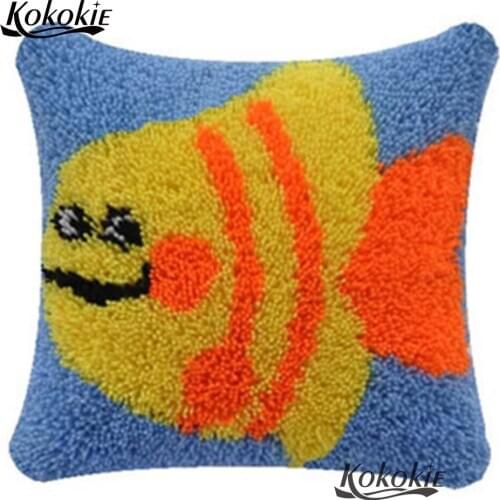 Cushion embroidery cross stitch sets sale Needlework Crocheting Rug Kits latch hook pillow DIY Handmade pillow cartoon 3d carpet
