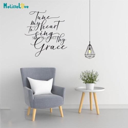 Tune my heart to sing thy grace Quote Wall Decal Religious Christian passage home stickers BA587