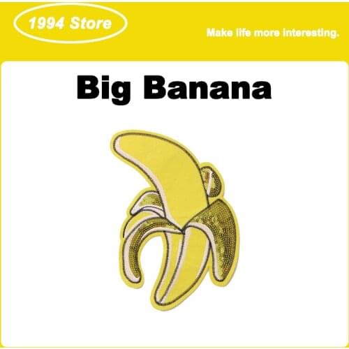 Large Size Banana Embroidery Patches for Clothing Jackets Food Fruit Badges DIY Sewing Accessories Custom Wholesale