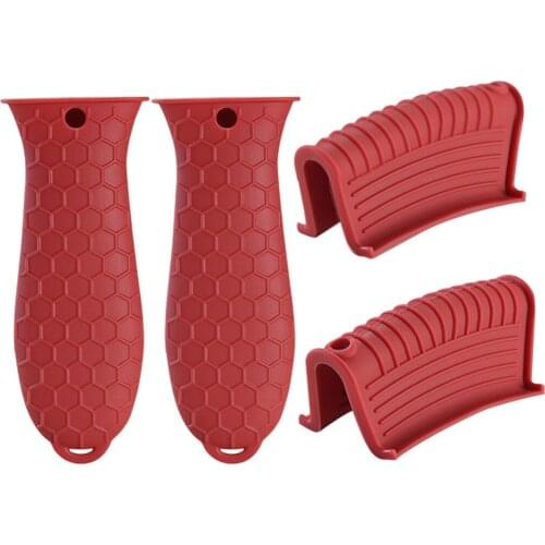 Non-Slip Silicone Handle Holder Pot Pan Heat-resistant Handle Cover Heat Wrap Pot Sleeve Cover Grip Cookware Parts For Kitchen