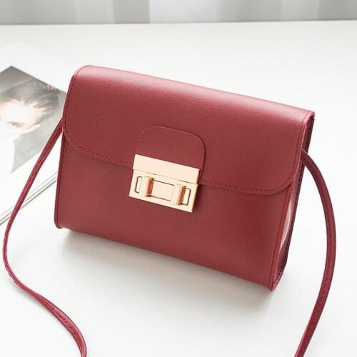 Summer New Style Pu Women' Solid Color Lock Small PU Ladies Hand Womens Crossbody Bags Purse Clutch Phone Wallet Shoulder Bag