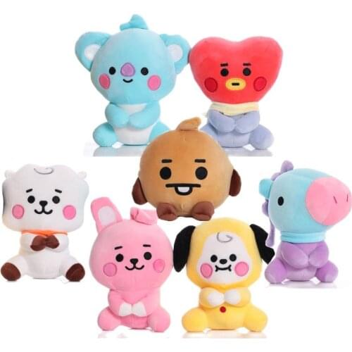 Wholesale 14pcs/lot 8 inches Korean Super Star Plush Toy Cartoon Animal Bear Bunny Dog Stuffed Dolls for Children Christmas Gift