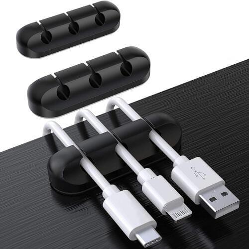 USB Cable Organizer Wire Winder Headphone Earphone Holder Mouse Cord Silicone Clip Phone Line Desktop Management