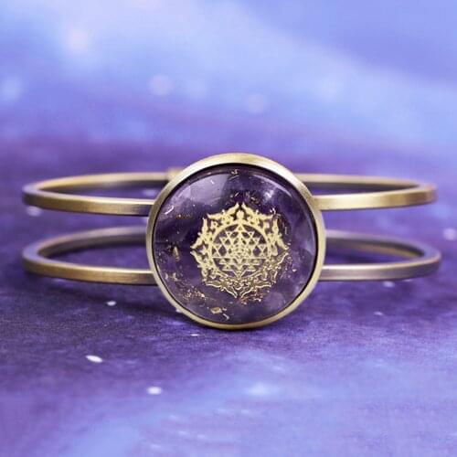 Orgonite Bangle Bracelet Reiki Infused Amulet Chakra Healing Activated Talisman Eye Chakra Reiki Healing Harmony Jewelry