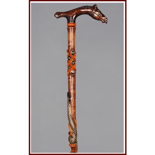 HORSE Head Handcraft Cranberry Wood Special Design Turkish Walking Stick Crutch Walker Balancing Mobility Aid Elders Orthopedic