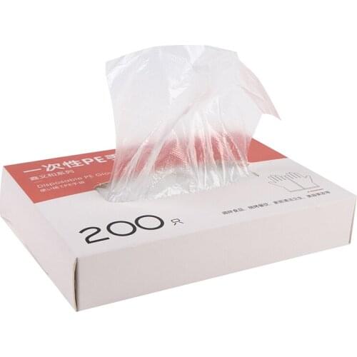 200Pcs/Box Disposable Food Plastic Gloves Household Kitchen Restaurant BBQ Glove Plastic Gloves Crawfish Grill Gloves