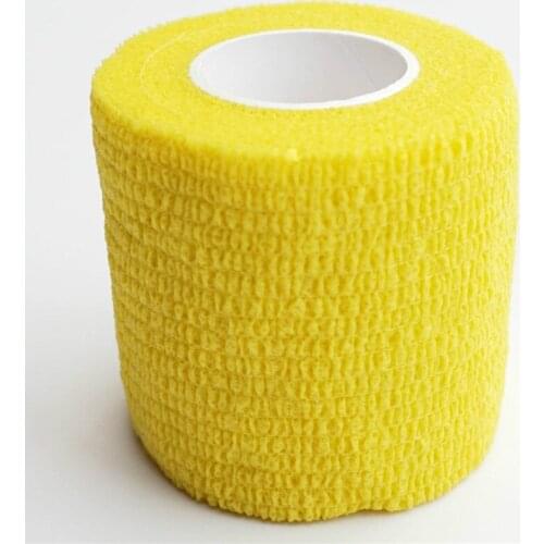 Professional Yellow Sport Self Adhesive Elastic Bandage Wrap Tape5cm* 4.5m Elastoplast For Knee Support Pads Tattoo Accessories