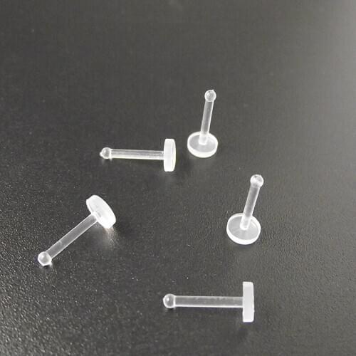 SaYao 10pcs/lot 7mm Length Clear Transparent Invisible Nose Ring Lip Ring Tragus Earrings body Piercing jewelry