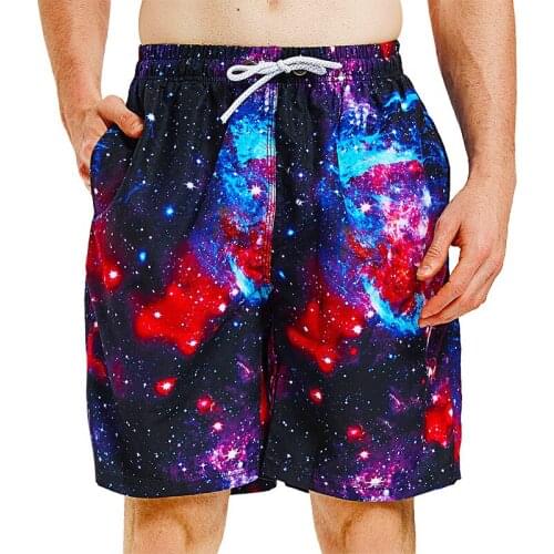 Mens Quick Dry Running Shorts Men Swimsuit Man Swimwear Mens Short Pants Starry Sky Print Surf Joggers Sport Gym Beach Wear